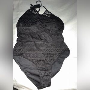 New Shein plus hollow out halter neck one piece swimsuit